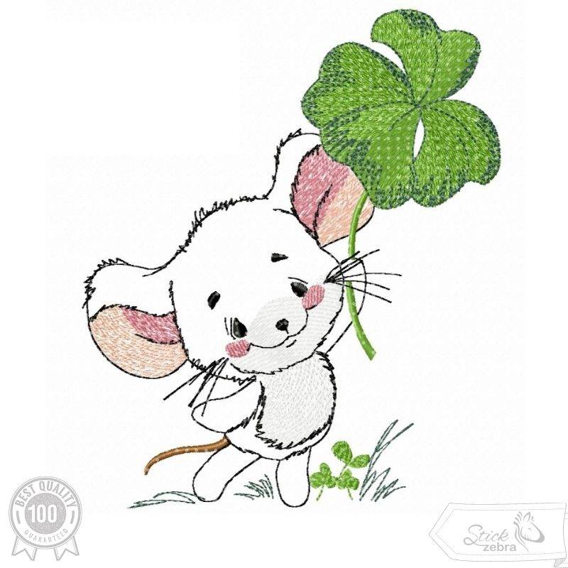 Maus Stickdatei – süßes Applikationsmotiv für Geschenke & Kinderkleidung - Sewando