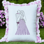 Brautpaar Stickdatei – Zartes Hochzeitsmotiv für romantische Stickprojekte - Sewando
