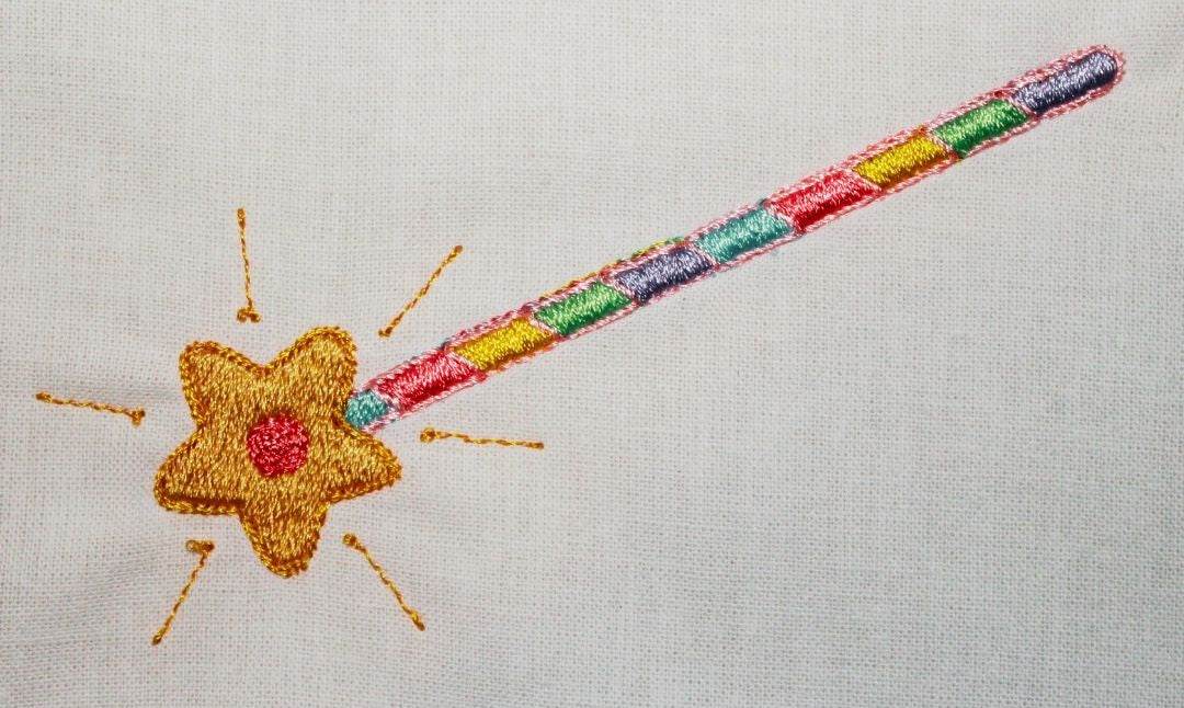 Einhorn Set Kristall, Zauberstab und Regenbogen Stickdatei, magisches Kindermotiv für deine Stickmaschine - Sewando