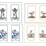 Stickdatei maritim Schlüsselanhänger SET mit Möwe Boot Anker - Sewando