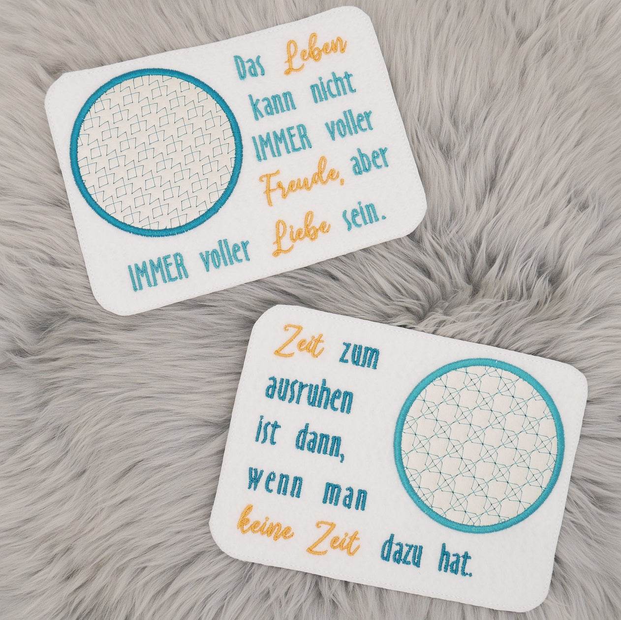 Stickdatei Set ITH Mugrugs mit Sprüchen Selbstliebe Selbstfürsorge Motivation - Sewando