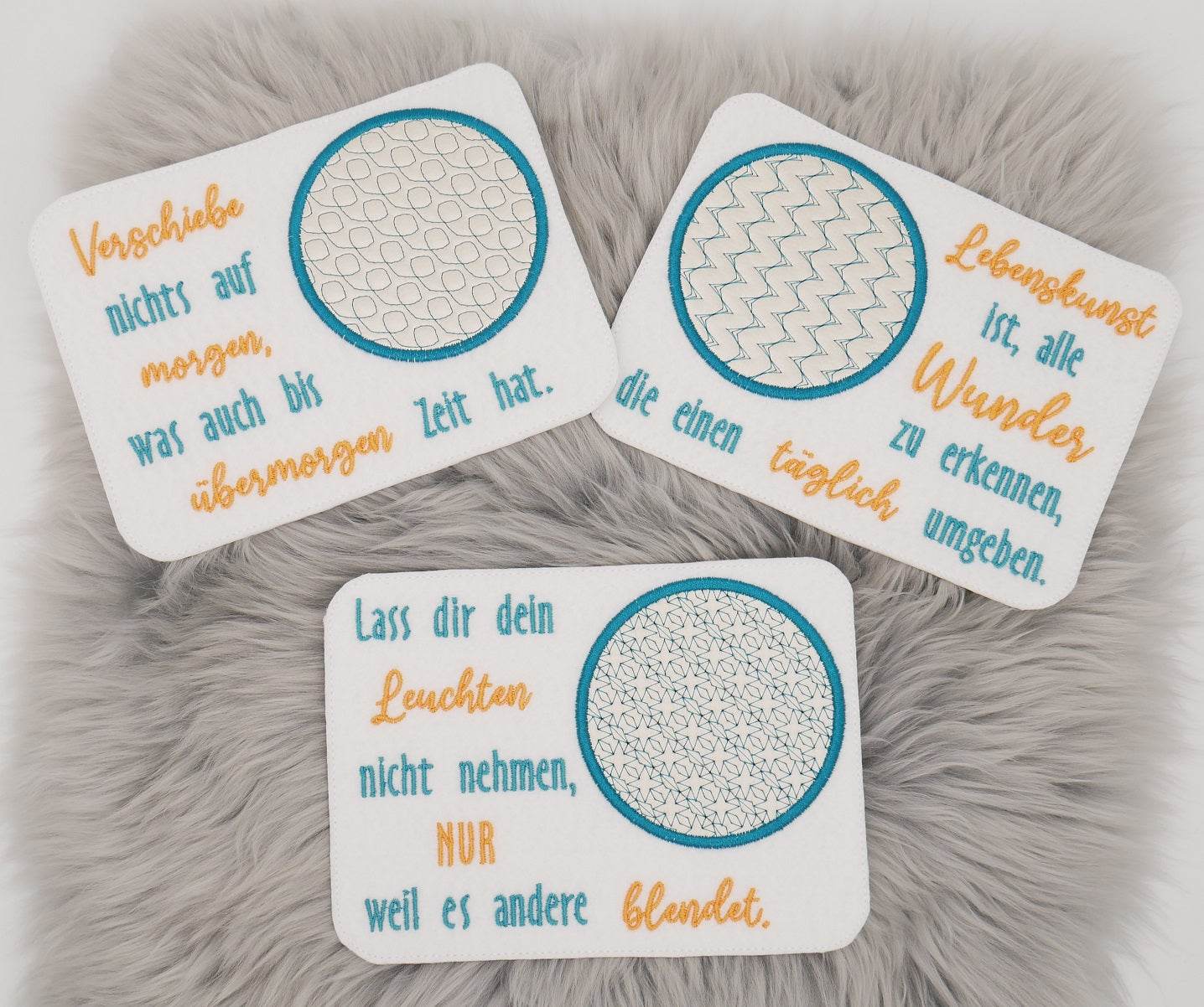 Stickdatei Set ITH Mugrugs mit Sprüchen Selbstliebe Selbstfürsorge Motivation - Sewando