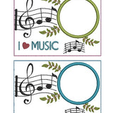 Stickdatei Mugrug Untersetzer Musik 13x18cm