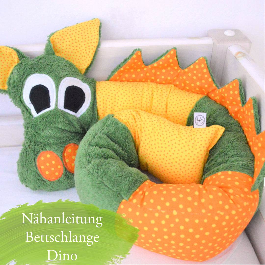 Nähanleitung Bettschlange Dino Bettrolle - Sewando
