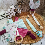 Schnittmuster Geschenkideen Set Baby PDF | Beißring, Knistertuch und Schnullerband | DIY zur Geburt