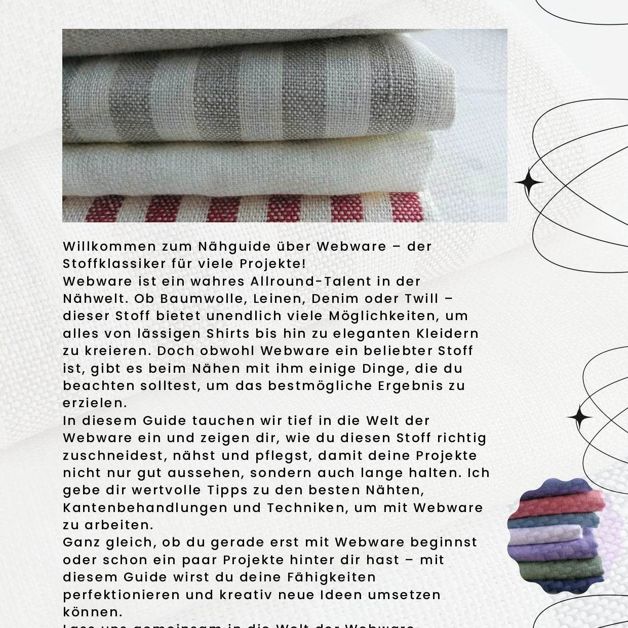 PDF- NÄHGUIDE 3 für Webware + Bonus : - Sewando