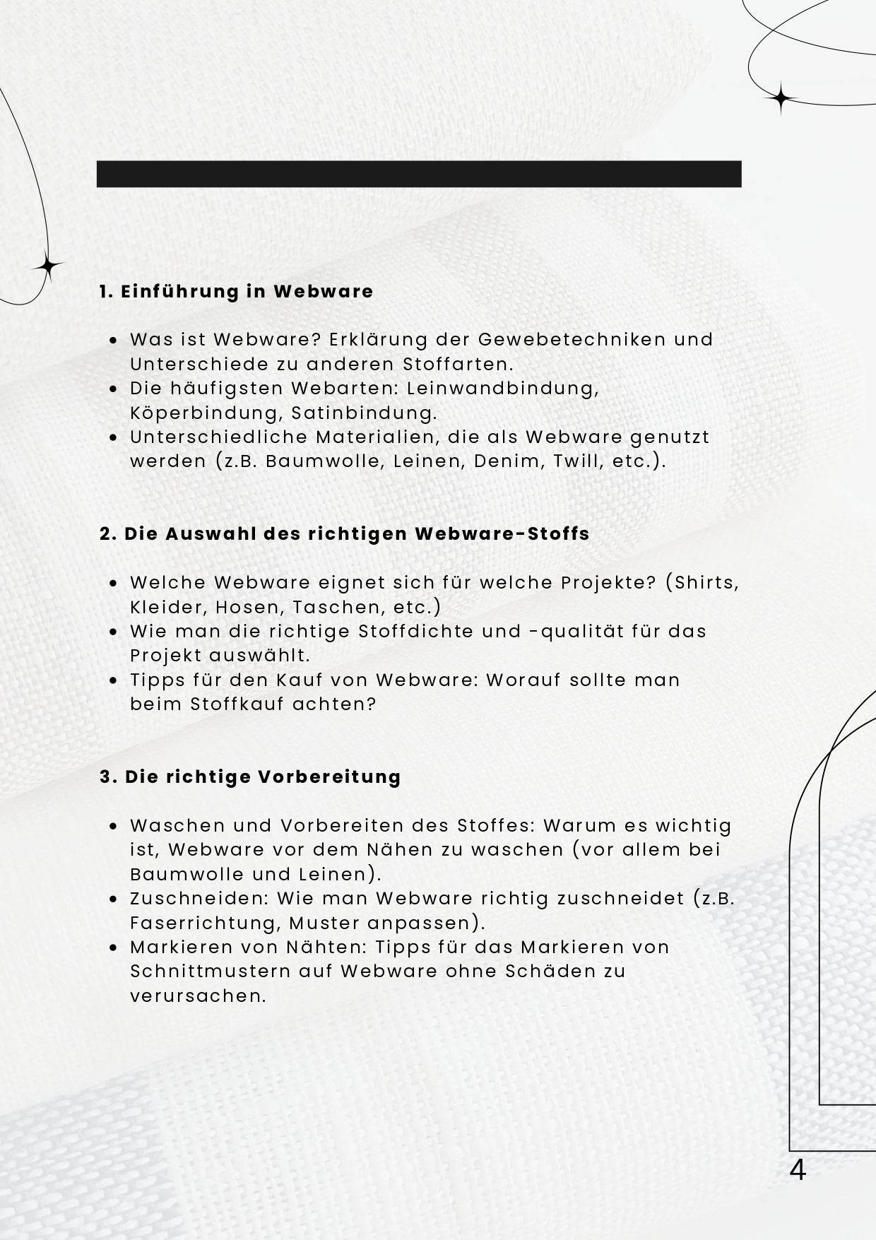 PDF- NÄHGUIDE 3 für Webware + Bonus : - Sewando