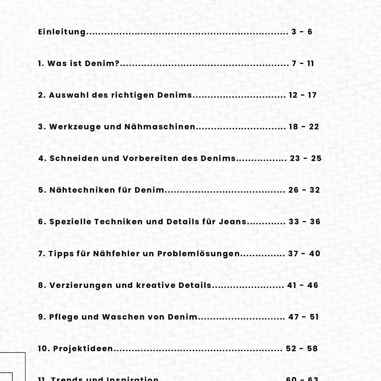 PDF- NÄHGUIDE 5 für Denim und Jeansstoffe + Bonus : - Sewando