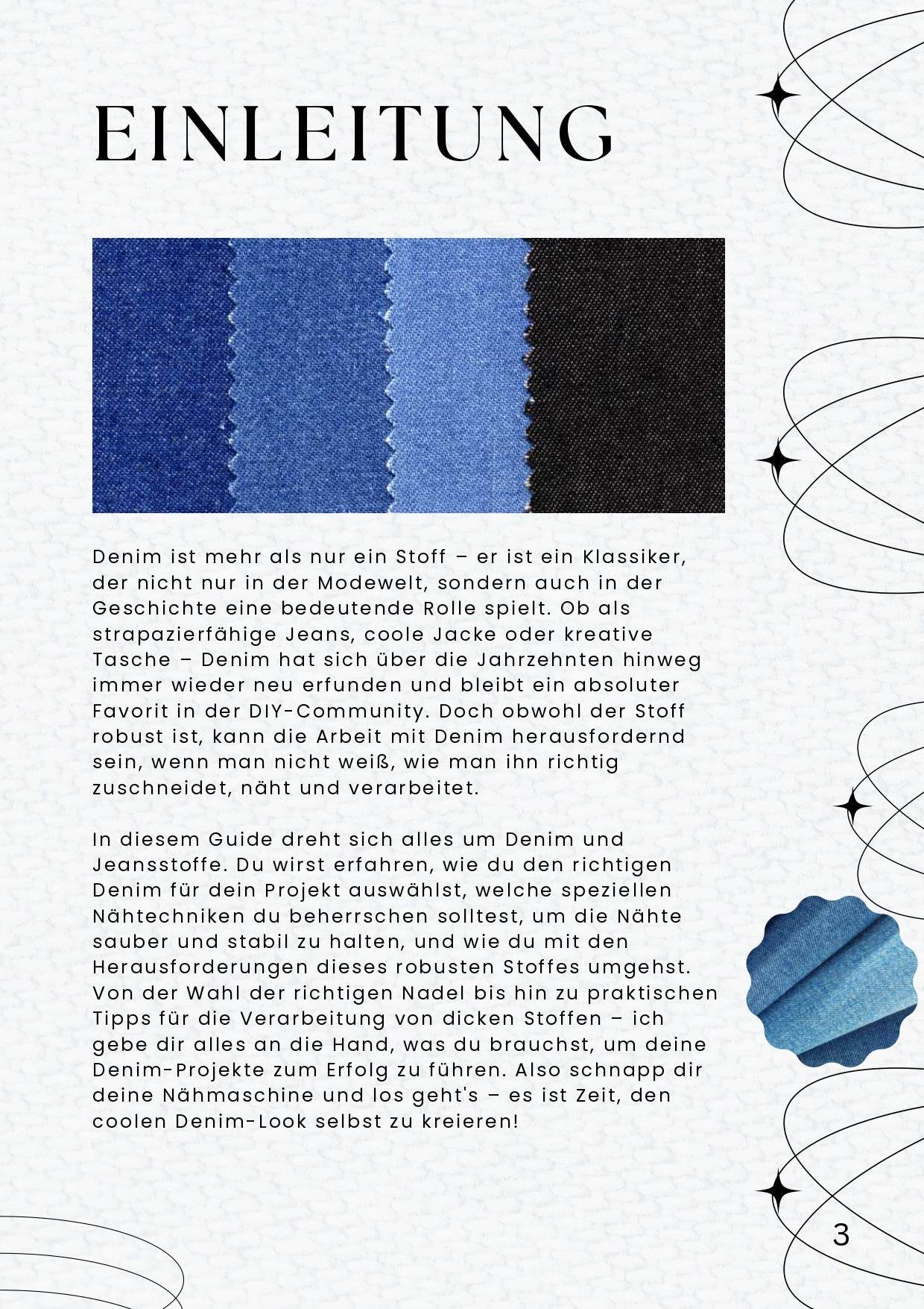 PDF- NÄHGUIDE 5 für Denim und Jeansstoffe + Bonus : - Sewando