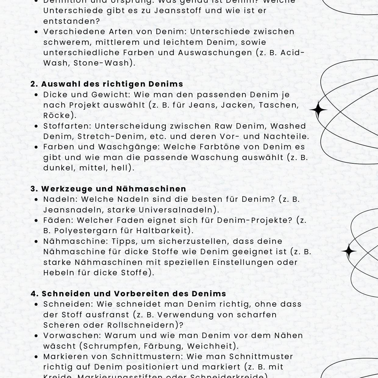 PDF- NÄHGUIDE 5 für Denim und Jeansstoffe + Bonus : - Sewando