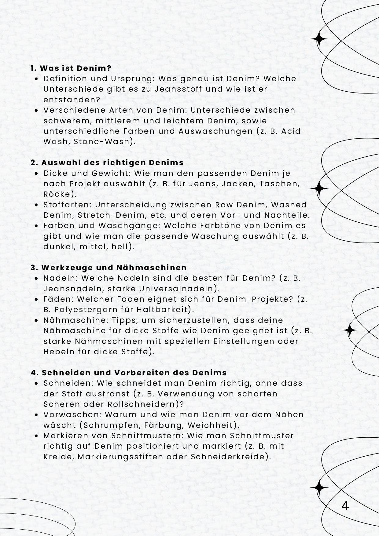 PDF- NÄHGUIDE 5 für Denim und Jeansstoffe + Bonus : - Sewando