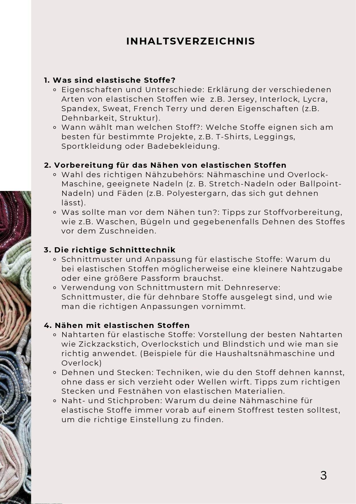 PDF- NÄHGUIDE 1 für elastische Stoffe + Bonus : - Sewando