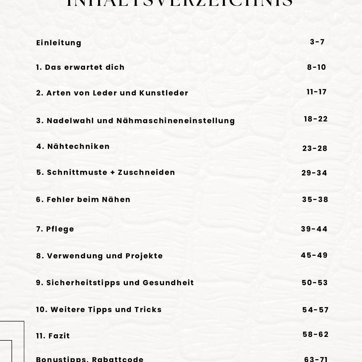 PDF- NÄHGUIDE 4 für Leder / Kunstleder + Bonus : - Sewando