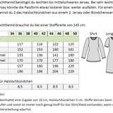 Schnittmuster Jersey Nachthemd & Schlafshirt, 4 Ärmellängen + 2 Halsausschnitte, Gr. 34-50, A4+A0