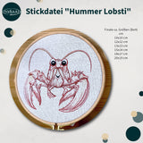 Stickdatei Hummer Set in 6 Größen ab 10x10, Stickdesign Lobsti