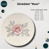 Stickdatei Rose Set mit 7 Größen ab 10x8, Scribble Stickdesign Blume