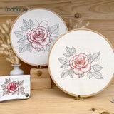 Stickdatei Rose Set mit 7 Größen ab 10x8, Scribble Stickdesign Blume