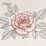 Stickdatei Rose Set mit 7 Größen ab 10x8, Scribble Stickdesign Blume