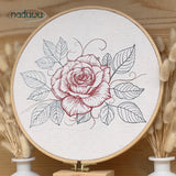 Stickdatei Rose Set mit 7 Größen ab 10x8, Scribble Stickdesign Blume