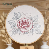 Stickdatei Rose Set mit 7 Größen ab 10x8, Scribble Stickdesign Blume