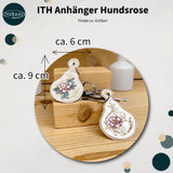 ITH Stickdatei Anhänger Hundsrose 6x9, Stickdesign Rose