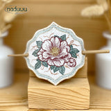 ITH Stickdatei Haarspange Hundsrose Set mit 3 Größen ab 9x6