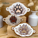 ITH Stickdatei Haarspange Paw Set mit 3 Größen ab 9x6