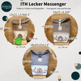 Stickdatei Lecker Messenger Tasche Set mit 3 Größen ab 15x21, ITH Stickdatei