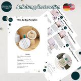 ITH Stickdatei Mini Zip Bag Set für 10x10 mit Kürbismotiv und Kürbisblattmotiv