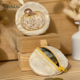 ITH Stickdatei Mini Zip Bag Set für 10x10 mit Kürbismotiv und Kürbisblattmotiv