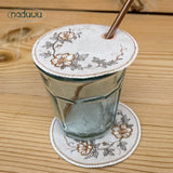 ITH Stickdatei Hundsrose Mug Rug und Summsenschutz 10x10
