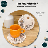 ITH Stickdatei Hundsrose Mug Rug und Summsenschutz 10x10