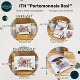 ITH Stickdatei Portemonnaie Rosi Set 13x18 und 15x21 mit Reißverschluss und Kartenfächern