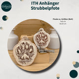 ITH Stickdatei Anhänger Strubbelpfote Set mit 2 Größen ab 7x8, Stickdesign Pfote