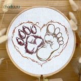 Stickdatei Paw Foot Forever  Set mit 7 Größen ab 9x8, Scribble Stickdesign