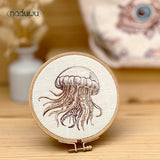 Stickdatei Qualle Set ab 10x10 in 9 Größen, Stickdesign für maritime Deko
