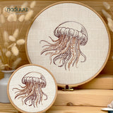 Stickdatei Qualle Set ab 10x10 in 9 Größen, Stickdesign für maritime Deko