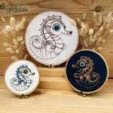 Stickdatei Seepferdchen Set in 9 Größen  ab 10x10, Seahopsy Scribble