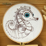 Stickdatei Seepferdchen Set in 9 Größen  ab 10x10, Seahopsy Scribble