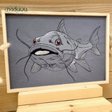Stickdatei Fisch Set ab 10x13 in 6 Größen, Stickdesign Wels Walter
