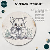 Stickdatei Wombat Set mit 7 Größen ab 10x13, Scribble Stickdesign