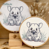 Stickdatei Wombat Set mit 7 Größen ab 10x13, Scribble Stickdesign
