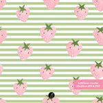 Stoffdesign – Erdbeeren auf Ringel - Sewando