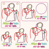 5x Stickdatei "Naht mit dir" ITH Schild, Mugrug, Solodatei
