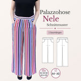Nele - Culotte/Palazzo Hose mit weiten Beinen und Gummizug - Gr. 34-50, A4+A0