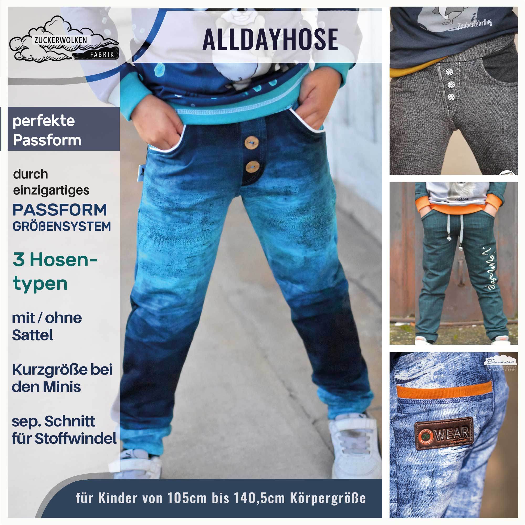 Big Alldayhose (3 Hosentypen mit verschiedenen Weiten und Figurtypen) für 105cm-140cm Körpergröße - Sewando