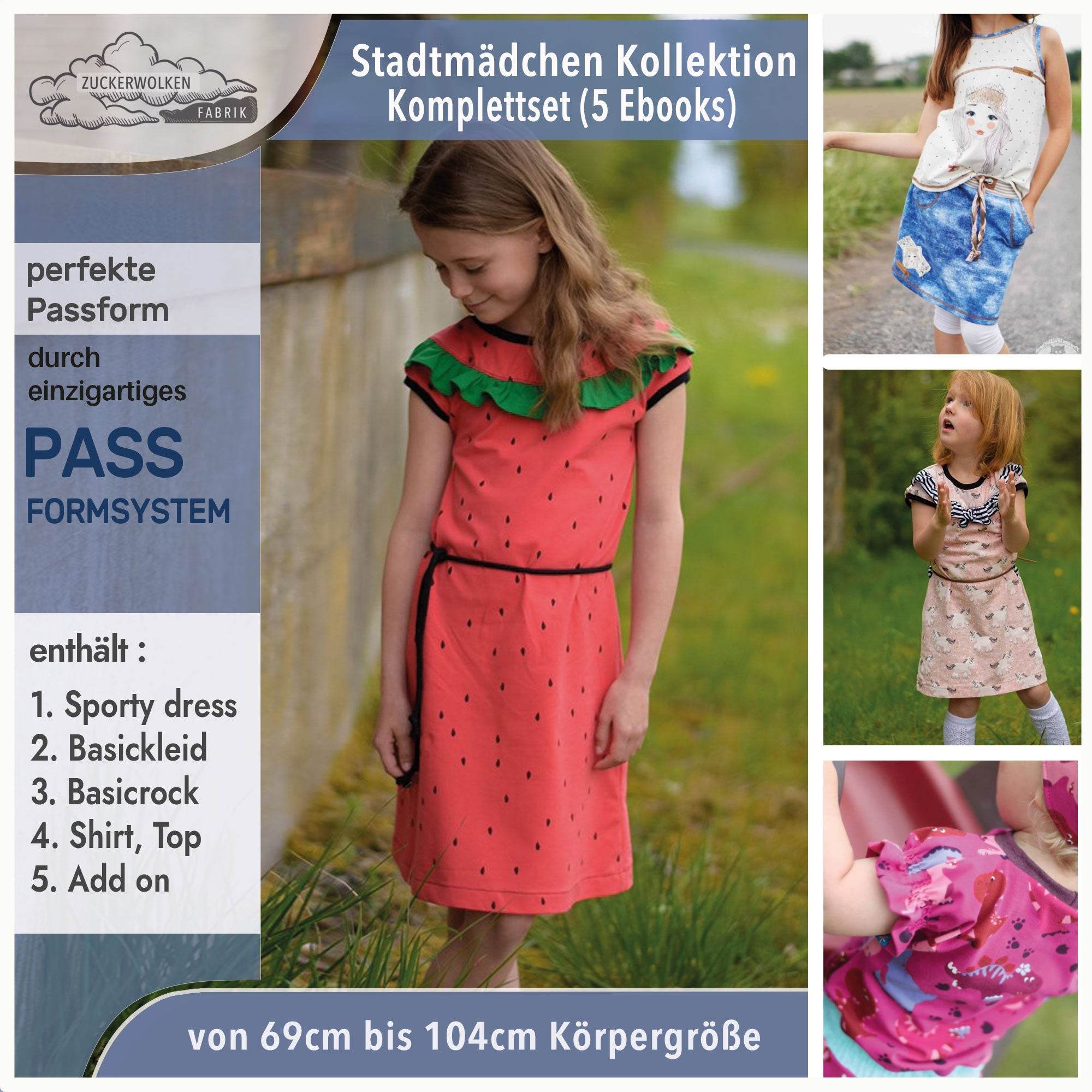 Gr.74-104 Stadtmädchen Sparpaket 5 Ebooks | mit intelligentem Passformsystem - Sewando