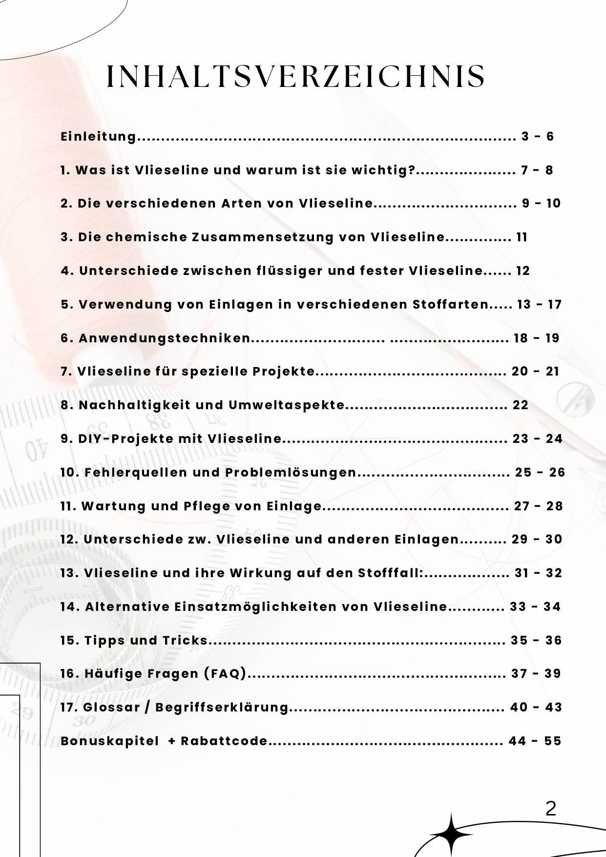 PDF- NÄHGUIDE 8 - Vlieseline und andere Einlagen + Bonus - Sewando