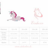 Einhorn Stickdatei, zarter Märchenzauber für deine Stickmaschine