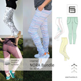 Schnittmuster Leggings NORA Bundle (Basic, Active & Funny Legs) Gr. 32-48